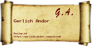 Gerlich Andor névjegykártya