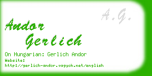 andor gerlich business card